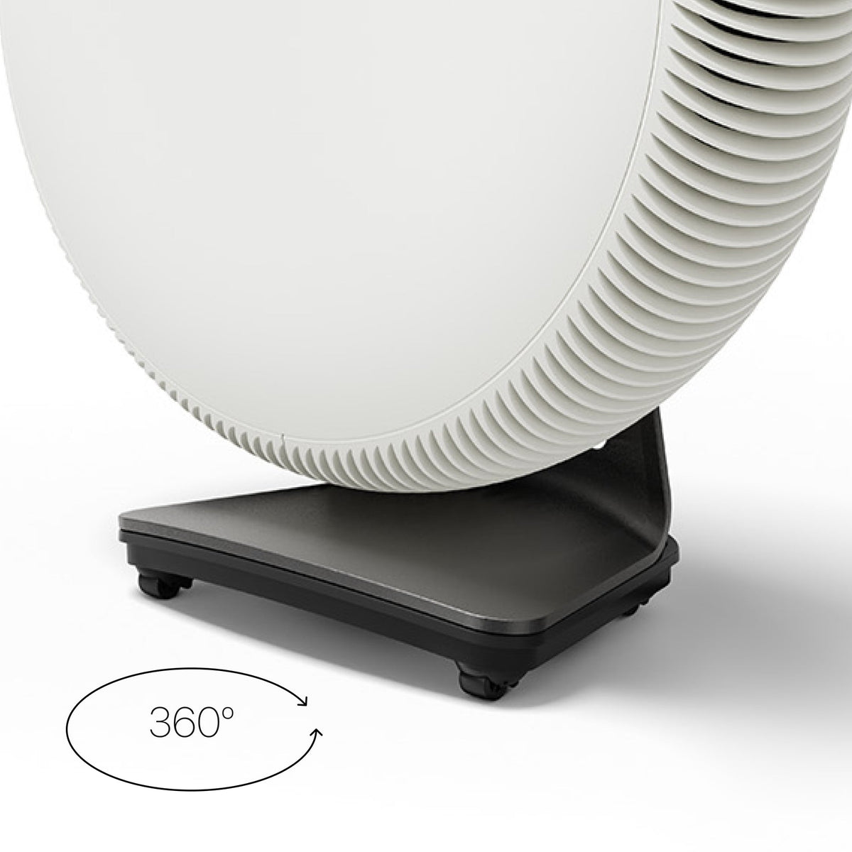 Close up of Atem X with diagram showing 360 degree spin capability